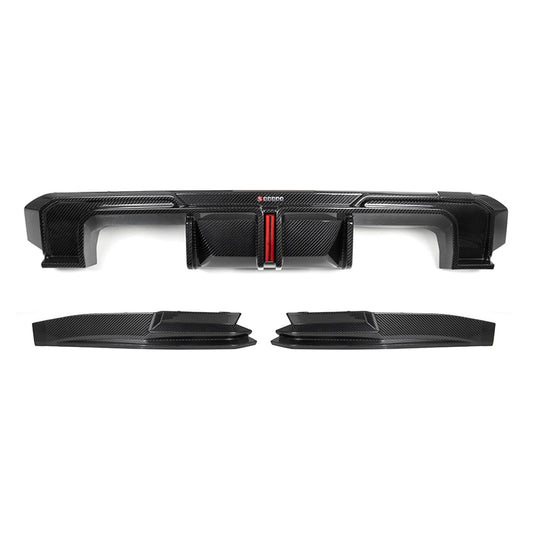 TNF+ SOOQOO Heckdiffusor Set mit Licht Carbon passend für BMW M3 (G80/G81) M4 (G82/G83)