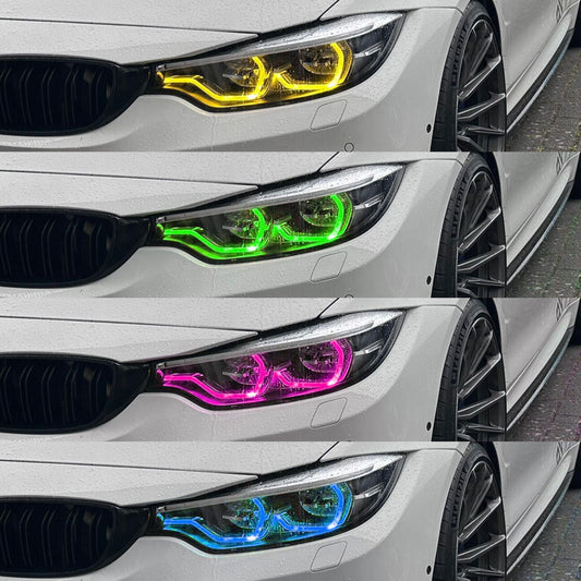 TNF RGBW DRL Farbwechsel Tagfahrlichter Module passend für BMW M3 (F80) M4 (F82) 4er (F32/F33/F36) 3er (F34) Facelift Modelle