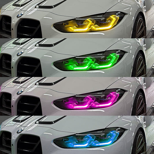 TNF RGBW DRL Farbwechsel Tagfahrlichter Module passend für BMW M3 (G80/G81) M4 (G82/G83) Laserlicht Scheinwerfer