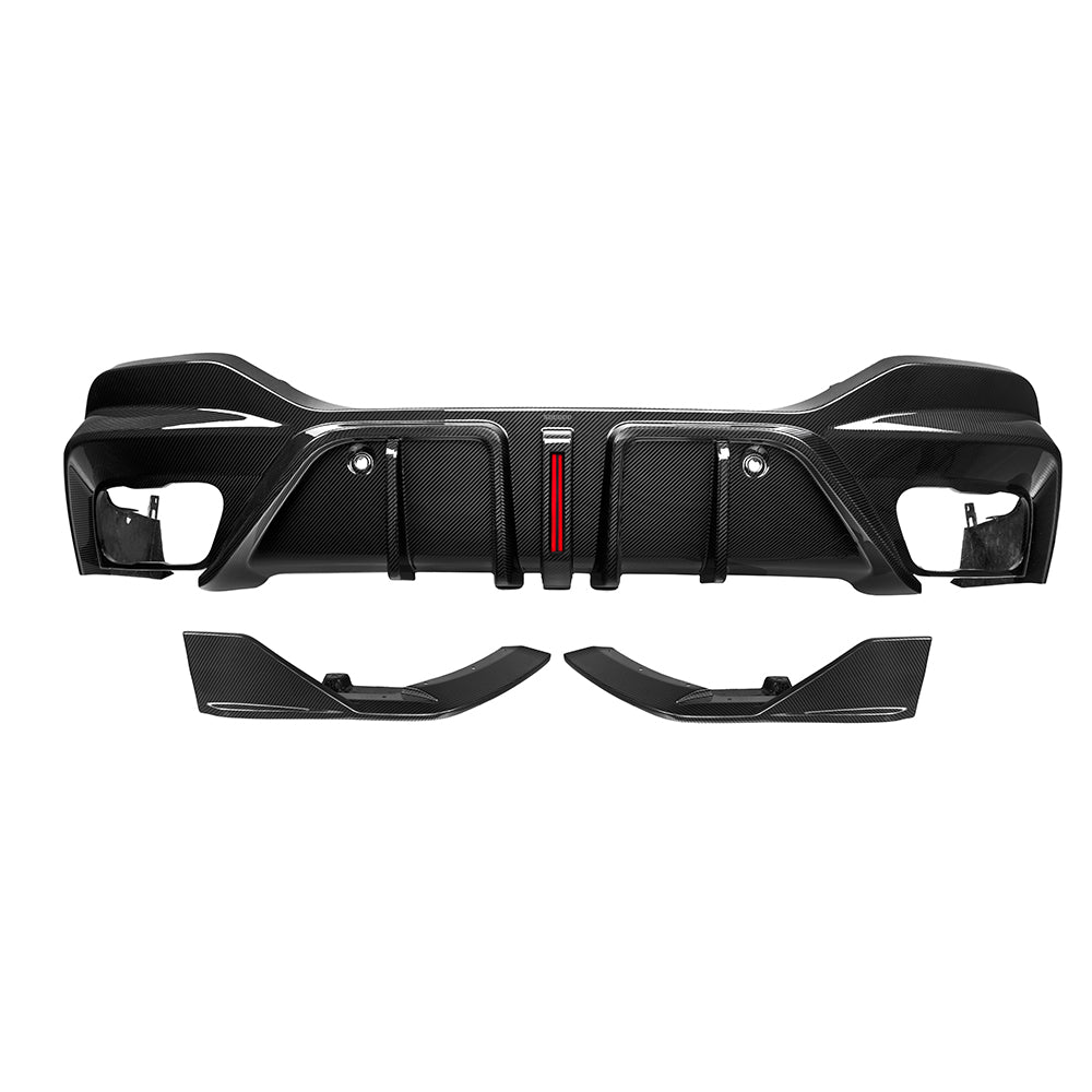 TNF+ SOOQOO Heckdiffusor Carbon mit Licht passend für BMW X6 (G06/G06 Facelift)