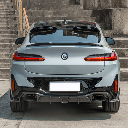 TNF+ SOOQOO Heckdiffusor mit Licht Carbon passend für BMW X4 (G02) Facelift