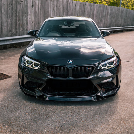 TNF Black Frontspoiler in schwarz glanz passend für BMW 2er (F87 N55)